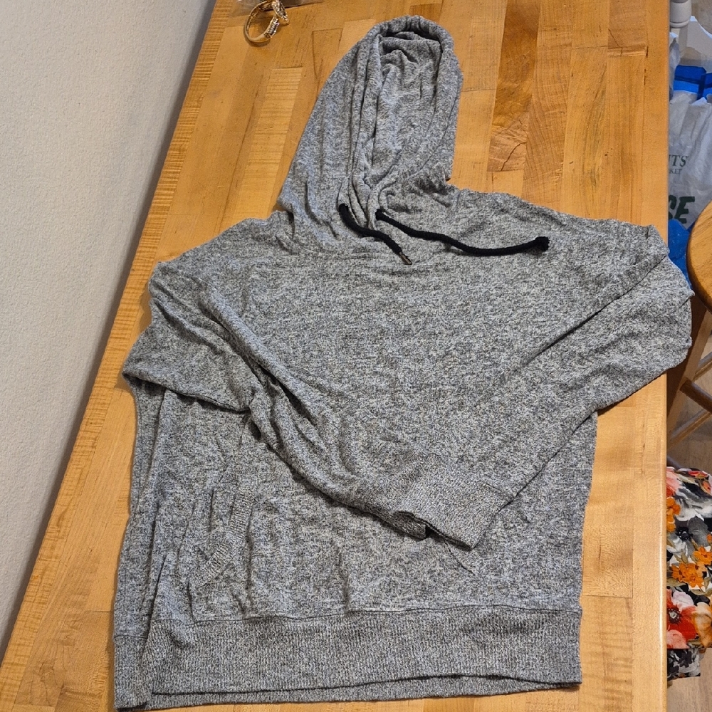 Gray Hoodie Thin Material Very Stretchy